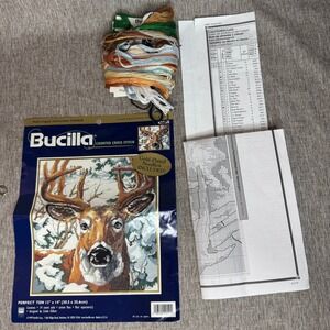 Bucilla Perfect Ten Counted Cross Stitch Kit 42550 Deer Buck Linda Gillum 12x14